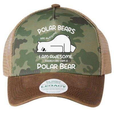 Awesome Cartoon I am a Polar Bear for Polar Bear Lover Legacy Tie Dye Trucker Hat