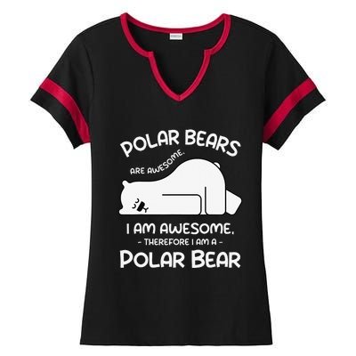 Awesome Cartoon I am a Polar Bear for Polar Bear Lover Ladies Halftime Notch Neck Tee