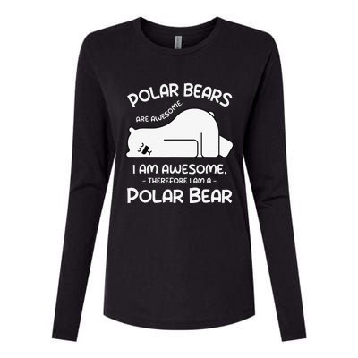 Awesome Cartoon I am a Polar Bear for Polar Bear Lover Womens Cotton Relaxed Long Sleeve T-Shirt