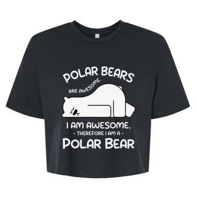 Awesome Cartoon I am a Polar Bear for Polar Bear Lover Bella+Canvas Jersey Crop Tee