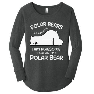 Awesome Cartoon I am a Polar Bear for Polar Bear Lover Women's Perfect Tri Tunic Long Sleeve Shirt