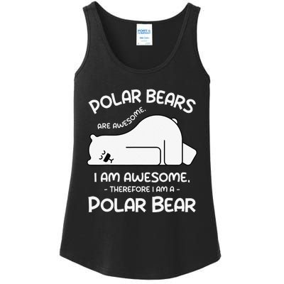 Awesome Cartoon I am a Polar Bear for Polar Bear Lover Ladies Essential Tank