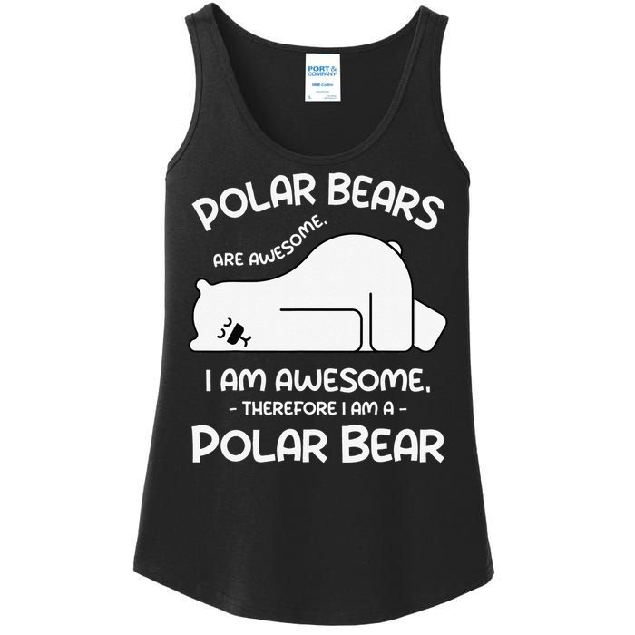 Awesome Cartoon I am a Polar Bear for Polar Bear Lover Ladies Essential Tank