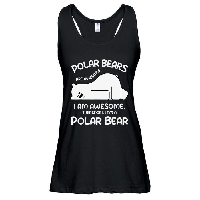 Awesome Cartoon I am a Polar Bear for Polar Bear Lover Ladies Essential Flowy Tank