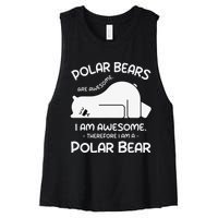 Awesome Cartoon I am a Polar Bear for Polar Bear Lover Women's Racerback Cropped Tank