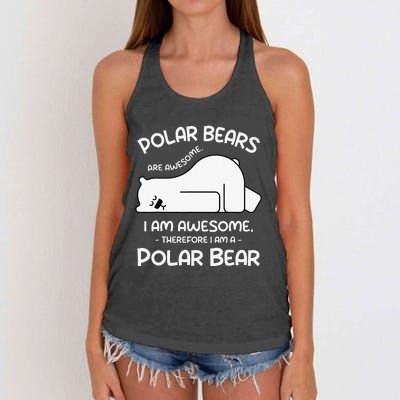 Awesome Cartoon I am a Polar Bear for Polar Bear Lover Women's Knotted Racerback Tank