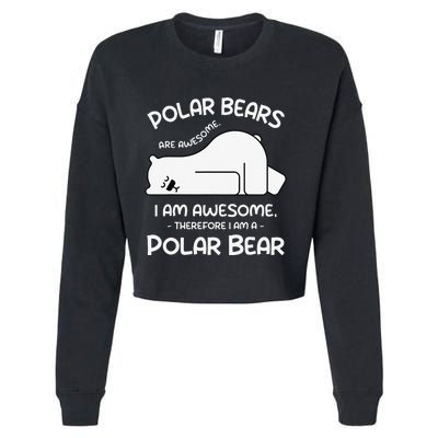 Awesome Cartoon I am a Polar Bear for Polar Bear Lover Cropped Pullover Crew