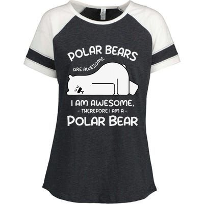 Awesome Cartoon I am a Polar Bear for Polar Bear Lover Enza Ladies Jersey Colorblock Tee