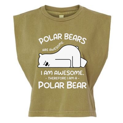 Awesome Cartoon I am a Polar Bear for Polar Bear Lover Garment-Dyed Women's Muscle Tee