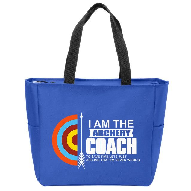 Archery Coach Is Always Right Trainer Zip Tote Bag