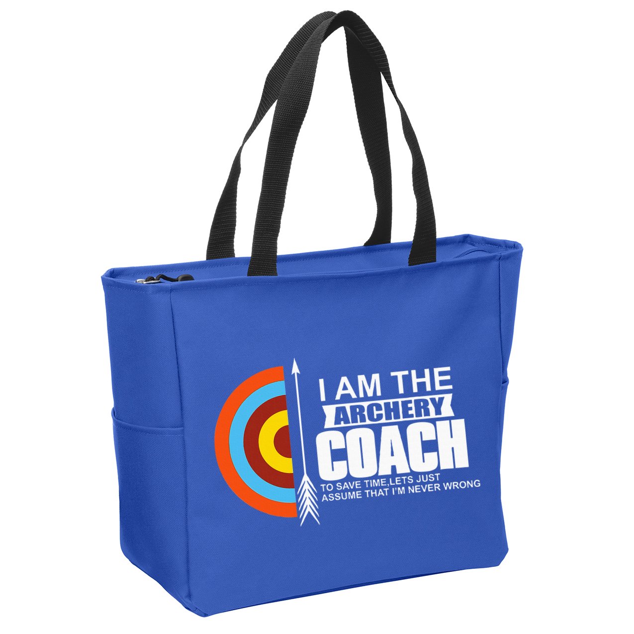 Archery Coach Is Always Right Trainer Zip Tote Bag
