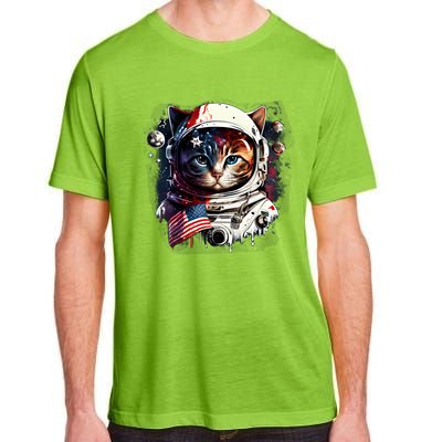 Astronaut Cat In Space Gift Flag Usa Cosmos Helmet Graphic Cute Gift Adult ChromaSoft Performance T-Shirt