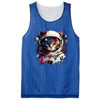 Astronaut Cat In Space Gift Flag Usa Cosmos Helmet Graphic Cute Gift Mesh Reversible Basketball Jersey Tank