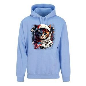 Astronaut Cat In Space Gift Flag Usa Cosmos Helmet Graphic Cute Gift Unisex Surf Hoodie