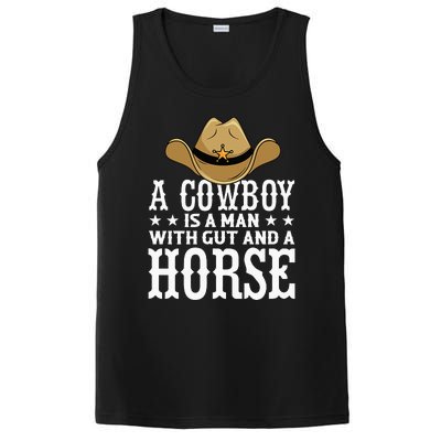 A Cow Is A Man With Gut And A Horse Cowboys Hat Cow PosiCharge Competitor Tank