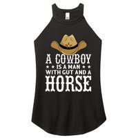 A Cow Is A Man With Gut And A Horse Cowboys Hat Cow Women's Perfect Tri Rocker Tank