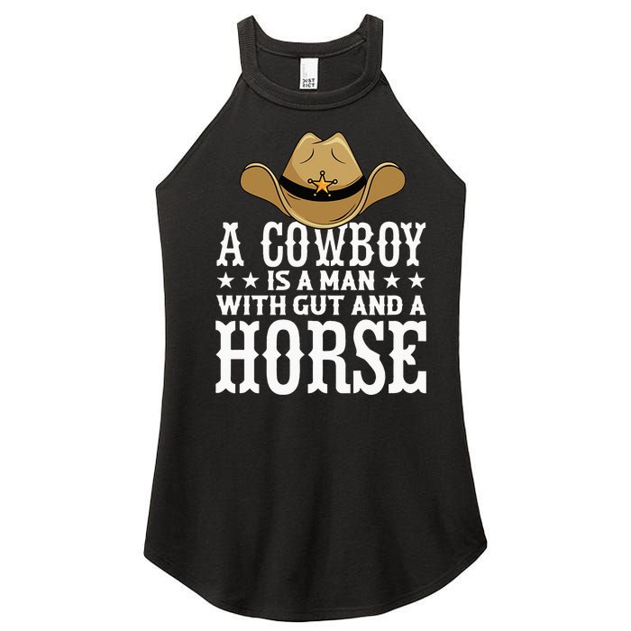 A Cow Is A Man With Gut And A Horse Cowboys Hat Cow Women's Perfect Tri Rocker Tank