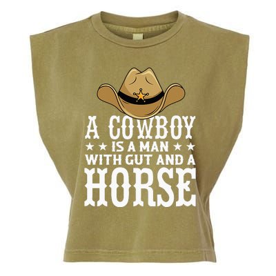 A Cow Is A Man With Gut And A Horse Cowboys Hat Cow Garment-Dyed Women's Muscle Tee