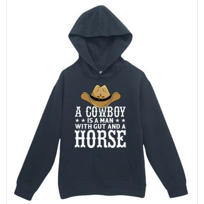 A Cow Is A Man With Gut And A Horse Cowboys Hat Cow Urban Pullover Hoodie