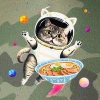 Astronaut Cat In Space With Ramen Noodles Galaxy Cat Legacy Tie Dye Trucker Hat