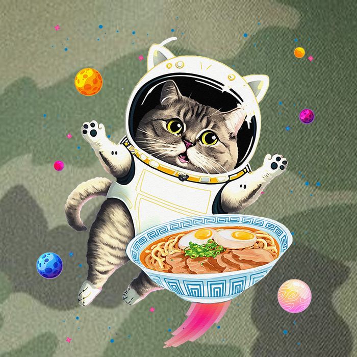 Astronaut Cat In Space With Ramen Noodles Galaxy Cat Legacy Tie Dye Trucker Hat