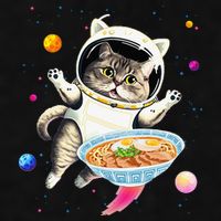 Astronaut Cat In Space With Ramen Noodles Galaxy Cat Ladies PosiCharge Tri-Blend Wicking Tank
