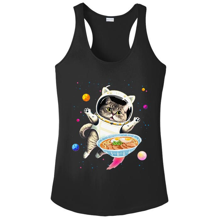 Astronaut Cat In Space With Ramen Noodles Galaxy Cat Ladies PosiCharge Competitor Racerback Tank