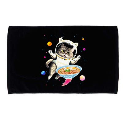 Astronaut Cat In Space With Ramen Noodles Galaxy Cat Microfiber Hand Towel
