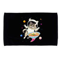 Astronaut Cat In Space With Ramen Noodles Galaxy Cat Microfiber Hand Towel