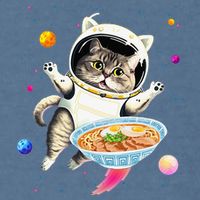 Astronaut Cat In Space With Ramen Noodles Galaxy Cat Garment-Dyed Sweatshirt