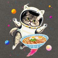 Astronaut Cat In Space With Ramen Noodles Galaxy Cat Cotton Canvas Backpack