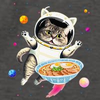 Astronaut Cat In Space With Ramen Noodles Galaxy Cat Vector Backpack