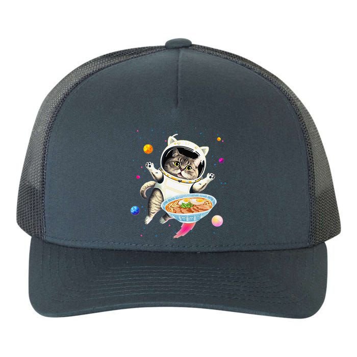 Astronaut Cat In Space With Ramen Noodles Galaxy Cat Yupoong Adult 5-Panel Trucker Hat