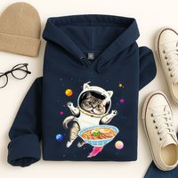 Astronaut Cat In Space With Ramen Noodles Galaxy Cat Hoodie