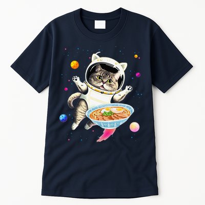 Astronaut Cat In Space With Ramen Noodles Galaxy Cat Tall T-Shirt