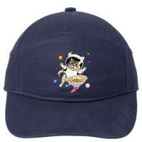 Astronaut Cat In Space With Ramen Noodles Galaxy Cat 7-Panel Snapback Hat