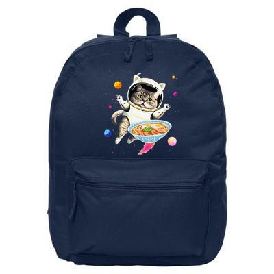 Astronaut Cat In Space With Ramen Noodles Galaxy Cat 16 in Basic Backpack
