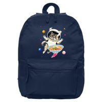 Astronaut Cat In Space With Ramen Noodles Galaxy Cat 16 in Basic Backpack