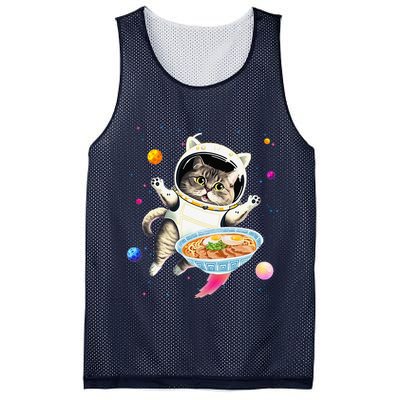 Astronaut Cat In Space With Ramen Noodles Galaxy Cat Mesh Reversible Basketball Jersey Tank