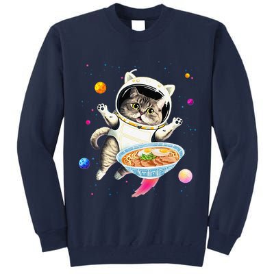 Astronaut Cat In Space With Ramen Noodles Galaxy Cat Tall Sweatshirt