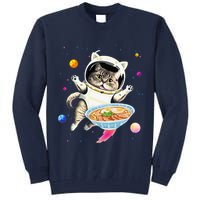 Astronaut Cat In Space With Ramen Noodles Galaxy Cat Tall Sweatshirt