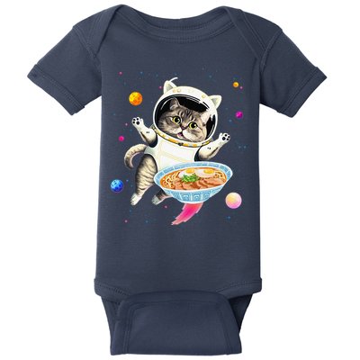 Astronaut Cat In Space With Ramen Noodles Galaxy Cat Baby Bodysuit