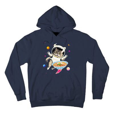 Astronaut Cat In Space With Ramen Noodles Galaxy Cat Tall Hoodie