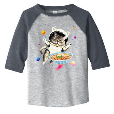 Astronaut Cat In Space With Ramen Noodles Galaxy Cat Toddler Fine Jersey T-Shirt