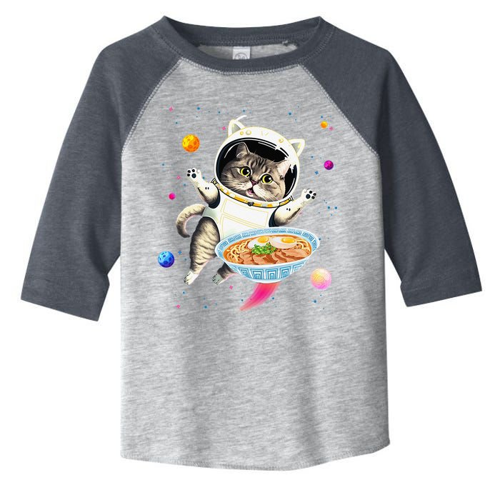 Astronaut Cat In Space With Ramen Noodles Galaxy Cat Toddler Fine Jersey T-Shirt