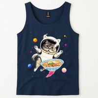 Astronaut Cat In Space With Ramen Noodles Galaxy Cat Tank Top