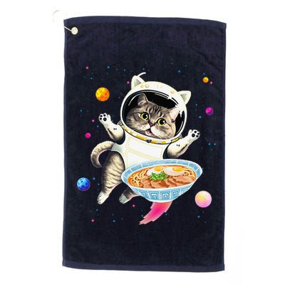 Astronaut Cat In Space With Ramen Noodles Galaxy Cat Golf Towel
