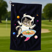 Astronaut Cat In Space With Ramen Noodles Galaxy Cat Golf Towel
