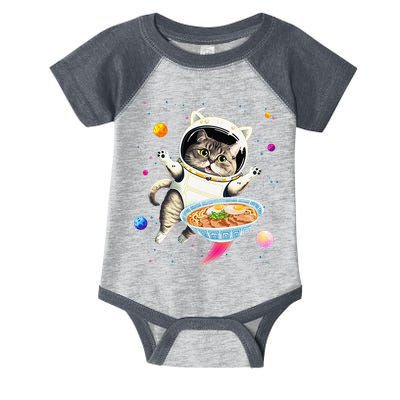 Astronaut Cat In Space With Ramen Noodles Galaxy Cat Infant Baby Jersey Bodysuit