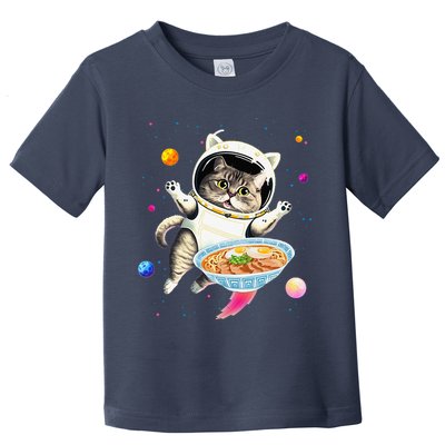 Astronaut Cat In Space With Ramen Noodles Galaxy Cat Toddler T-Shirt